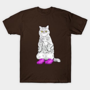 Cat in clogs- purple T-Shirt